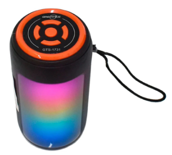 Bocina Bluetooth cilíndrica con luz LED USB